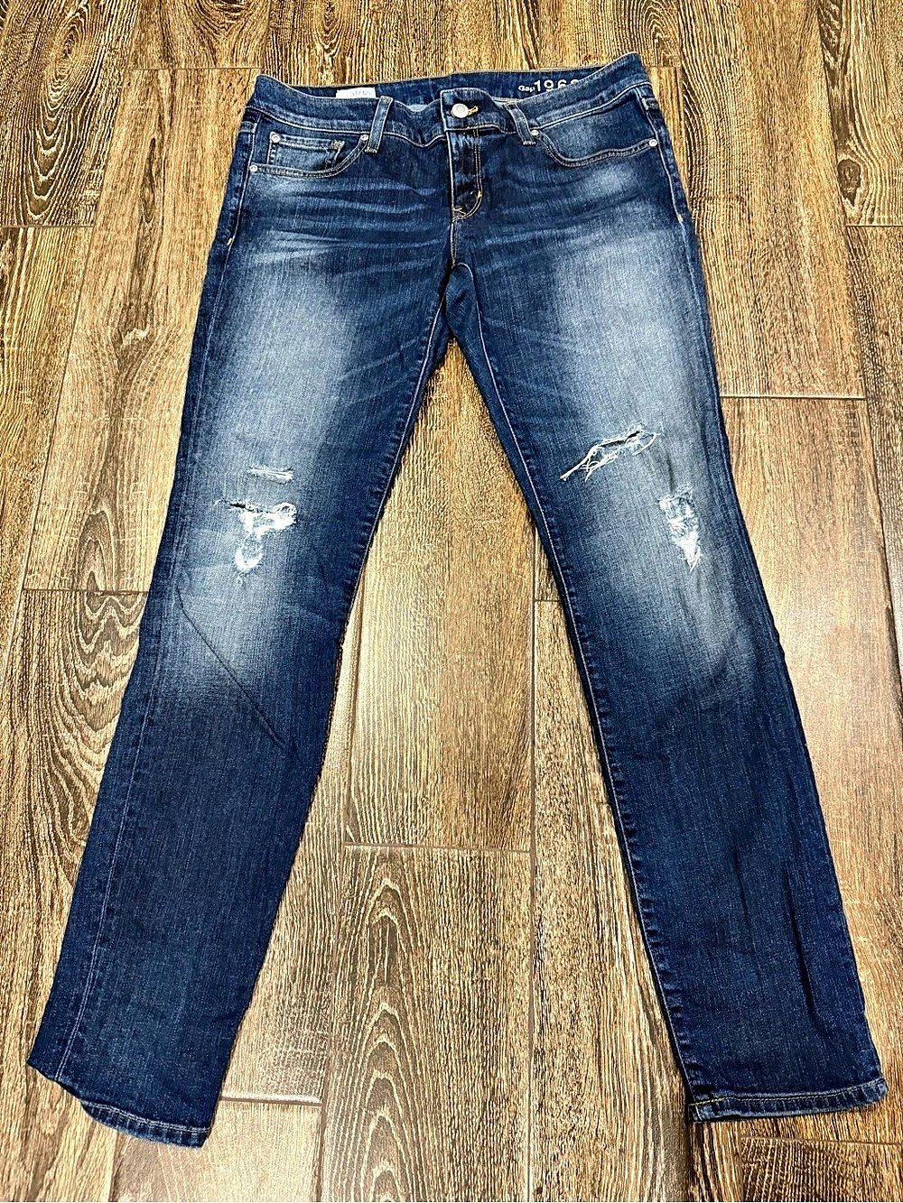 Always Skinny Straight Leg Distressed Jeans in Blue Waist 31/12